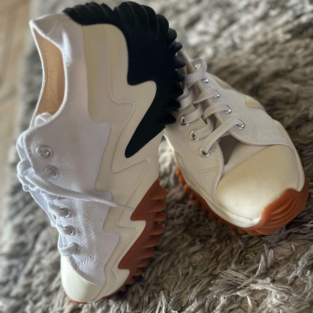 Converse White and Black Platform Sneakers